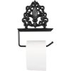 Clayre & Eef 6Y5649 Portarrollos de papel higiénico Negro 18x10x24 cm Estilo campestre