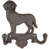 Clayre & Eef 6Y5650 Perchero de pared perro hierro marrón 16x4x16 cm