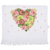Clayre & Eef CT033 Toalla de Huésped Blanco Rosa 40x66 cm Algodón Rectángulo