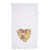 Clayre & Eef CT033 Toalla de Huésped Blanco Rosa 40x66 cm Algodón Rectángulo