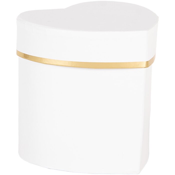 Clayre & Eef 66024W Caja de Regalo Forma Corazón Oro Blanco 10x10x10 cm