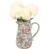 Clayre & Eef 6CE1965M Jarra cerámica gris rosa flores 16x12x18 cm estilo campestre