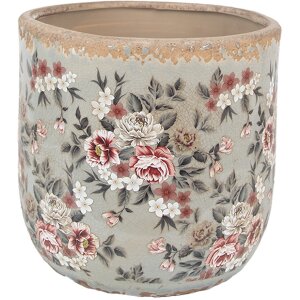 Clayre & Eef 6CE1966L Maceta Gris Rosa Ø 17x16...