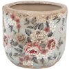 Clayre & Eef 6CE1966M Maceta Gris Rosa Ø 14x13 cm Estilo campestre