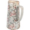 Clayre & Eef 6CE1971L Jarra decorativa cerámica gris rosa flores 21x14x26 cm