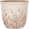 Clayre & Eef 6CE1974L Maceta Cerámica Beige Rosa Ø 18x17 cm Estilo Campestre
