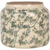 Clayre & Eef 6CE1975L Maceta Cerámica Beige Verde Ø 18x16 cm