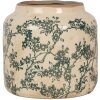 Clayre & Eef 6CE1975S Maceta Cerámica Beige Verde Ø 15x14 cm