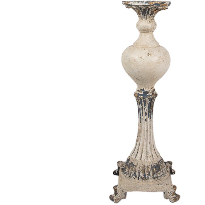 Clayre & Eef 6MG0056 Candelero Beige Marrón 14x14x40 cm