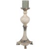 Clayre & Eef 6MG0056 Candelero Beige Marrón 14x14x40 cm