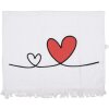 Clayre & Eef CTCHS toalla de algodón blanco rojo motivo corazón 40x66 cm