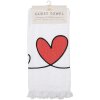 Clayre & Eef CTCHS toalla de algodón blanco rojo motivo corazón 40x66 cm