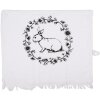 Clayre & Eef toalla para invitados algodón blanco negro estilo country 40x66 cm