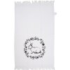 Clayre & Eef toalla para invitados algodón blanco negro estilo country 40x66 cm