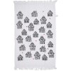 Clayre & Eef CTGBB Toalla para Huéspedes Algodón Blanco Negro Estilo Campestre 40x66 cm