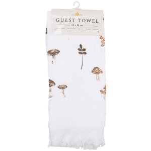 Clayre & Eef CTLFJ Toalla de Huésped Blanco Marrón 40x66 cm Algodón Estilo Campestre