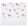 Clayre & Eef CTLFJ Toalla de Huésped Blanco Marrón 40x66 cm Algodón Estilo Campestre
