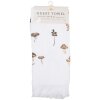 Clayre & Eef CTLFJ Toalla de Huésped Blanco Marrón 40x66 cm Algodón Estilo Campestre
