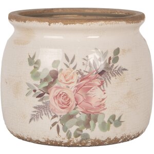 Clayre & Eef 6CE1978M Maceta decoración flor motivo Ø 16x13 cm