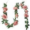 Clayre & Eef 6PL0321P Guirnalda de Rosas Artificiales Rosa Verde 150 cm
