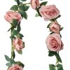 Clayre & Eef 6PL0321P Guirnalda de Rosas Artificiales Rosa Verde 150 cm