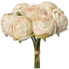 Clayre & Eef 6PL0336W Ramo de flores artificiales 7 Rosas Blanco 16x14x34 cm