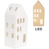 Clayre & Eef 6CE1793 Casa LED de porcelana 7x6x15 cm Blanco