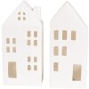 Clayre & Eef 6CE1793 Casa LED de porcelana 7x6x15 cm Blanco
