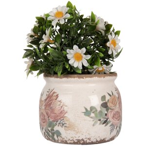 Clayre & Eef 6CE1978S Maceta Ø12x10 cm Beige Rosa Estilo Campestre