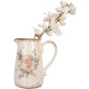 Clayre & Eef 6CE1979M Jarra decorativa Beige Rosa 17x12x18 cm Estilo campestre