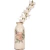 Clayre & Eef 6CE1980L Jarrón Cerámica Beige Rosa Ø 8x20 cm Estilo rústico