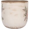 Clayre & Eef 6CE1981L Maceta Cerámica Floral Beige Rosa Ø 18x17 cm
