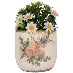 Clayre & Eef 6CE1981M Maceta Cerámica Beige Rosa Ø 14x13 cm