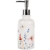 Clayre & Eef 6CE2009 Jabonera Cerámica Blanca Floral Ø 9x20 cm 350 ml