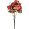 Clayre & Eef 6PL0341 Ramo de flores artificiales Rosas Rojo Oro 18x15x50 cm