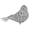 Clayre & Eef 65780 Decoración Pájaro color plata 16x6x6 cm