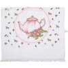 Clayre & Eef CT031 Toalla de algodón blanco rosa 40x66 cm