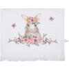 Clayre & Eef CTFEB-2 Toalla de Huésped Blanco Rosa Flores Conejito 40x66 cm 100% Algodón