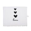Clayre & Eef CTLBS-1 toalla de invitados 40x66 cm algodón blanco con corazones Love