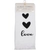 Clayre & Eef CTLBS-1 toalla de invitados 40x66 cm algodón blanco con corazones Love