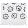 Clayre & Eef CTLGD-1 Toalla para invitados estilo country Blanco Negro 40x66 cm