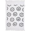 Clayre & Eef CTLGD-1 Toalla para invitados estilo country Blanco Negro 40x66 cm