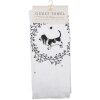 Clayre & Eef CTLGD-2 Toalla de Huésped Blanco Negro 40x66 cm 100 % Algodón