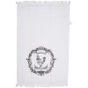 Clayre & Eef Toalla de Huéspedes 40x66 cm Blanco Negro Estampado Estilo Campestre Algodón