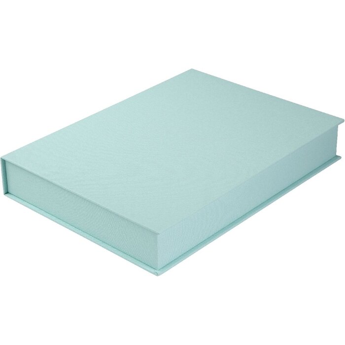 Goldbuch caja de almacenaje Bella Vista aqua 32x24 cm lino cierre magnético