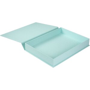Goldbuch caja de almacenaje Bella Vista aqua 32x24 cm lino cierre magnético