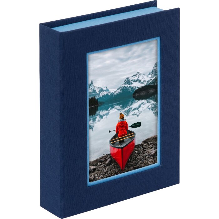 Caja de almacenaje Goldbuch Bella Vista azul celeste con ventana para fotos