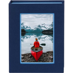 Caja de almacenaje Goldbuch Bella Vista azul celeste con ventana para fotos