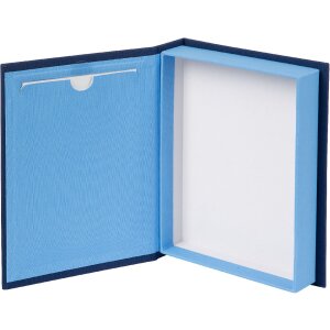 Caja de almacenaje Goldbuch Bella Vista azul celeste con ventana para fotos