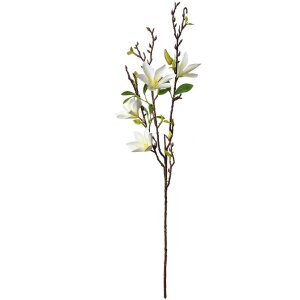 Clayre & Eef 5PL0129W Decoración Rama con Flores Blancas 15x7x84 cm